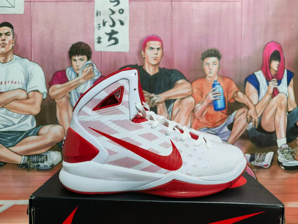 Nike Hyperdunk White and Red High-Top Basketball Shoes