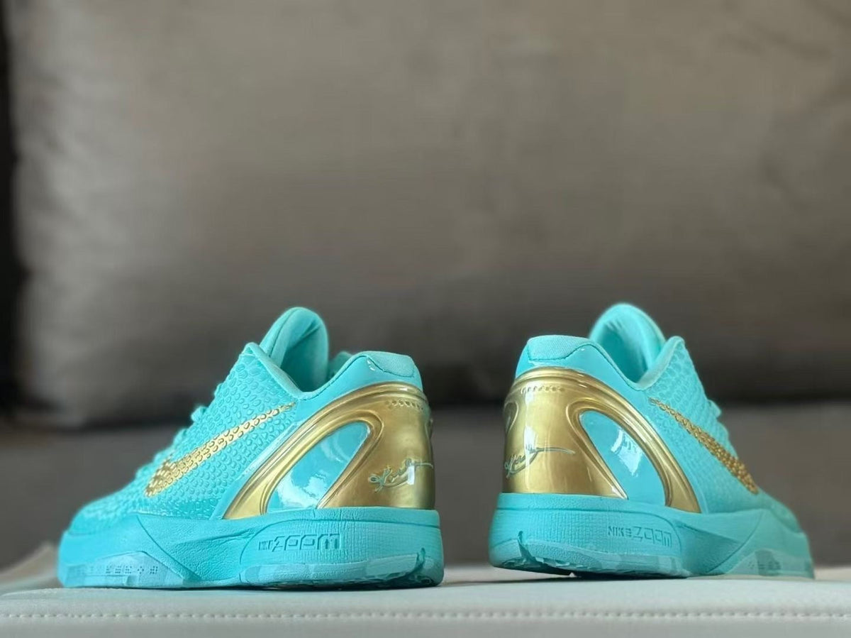 Nike Kobe 6 Sneakers Statue of Liberty Turquoise Gold