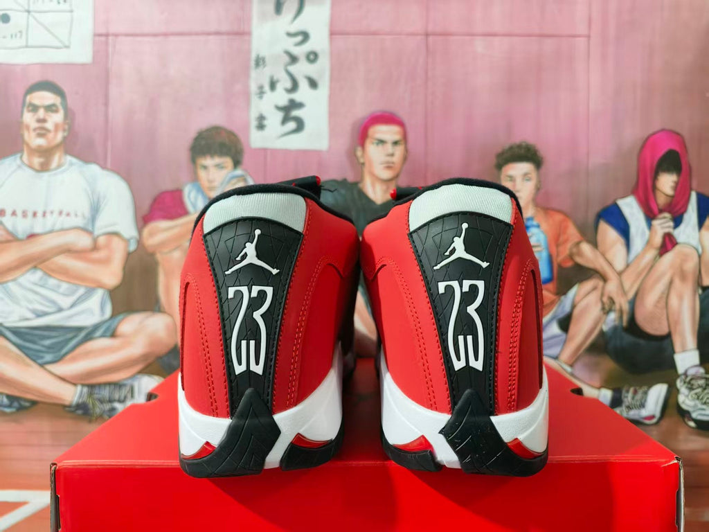 Jordan Red and Black High-Top Basketball Sneakers