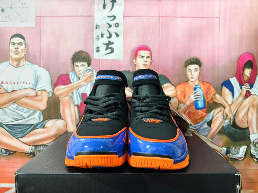 Nike Air Huarache 2K4 Basketball Shoes Blue and Orange