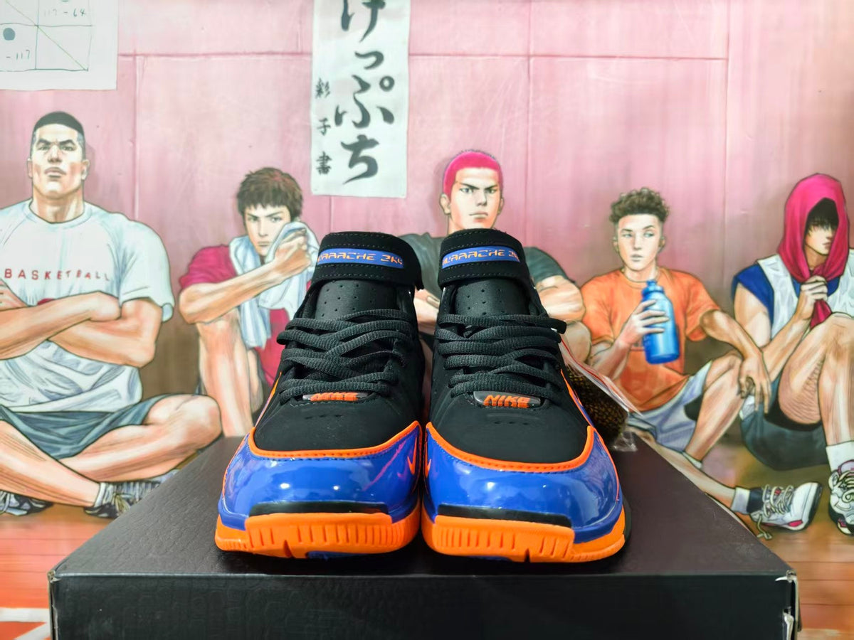 Nike Air Huarache 2K4 Basketball Shoes Blue and Orange