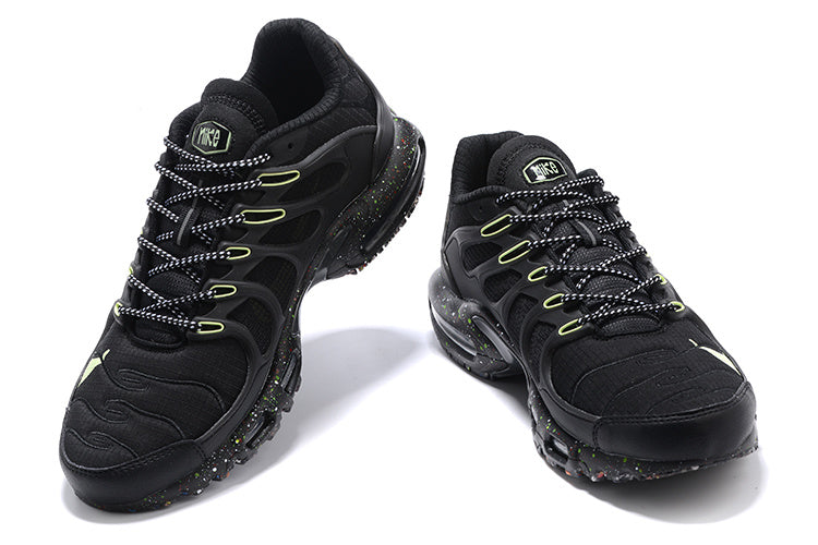 Nike Air Max Plus Black Sneakers with Lime Accents