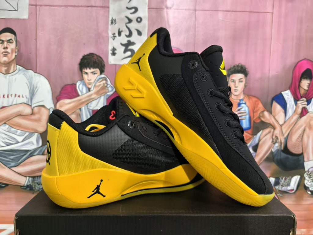Jordan Q54 Basketball Sneakers Black and Yellow