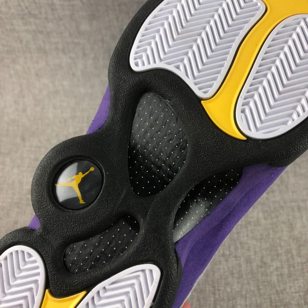 Air Jordan 13 Lakers White and Purple Sneakers