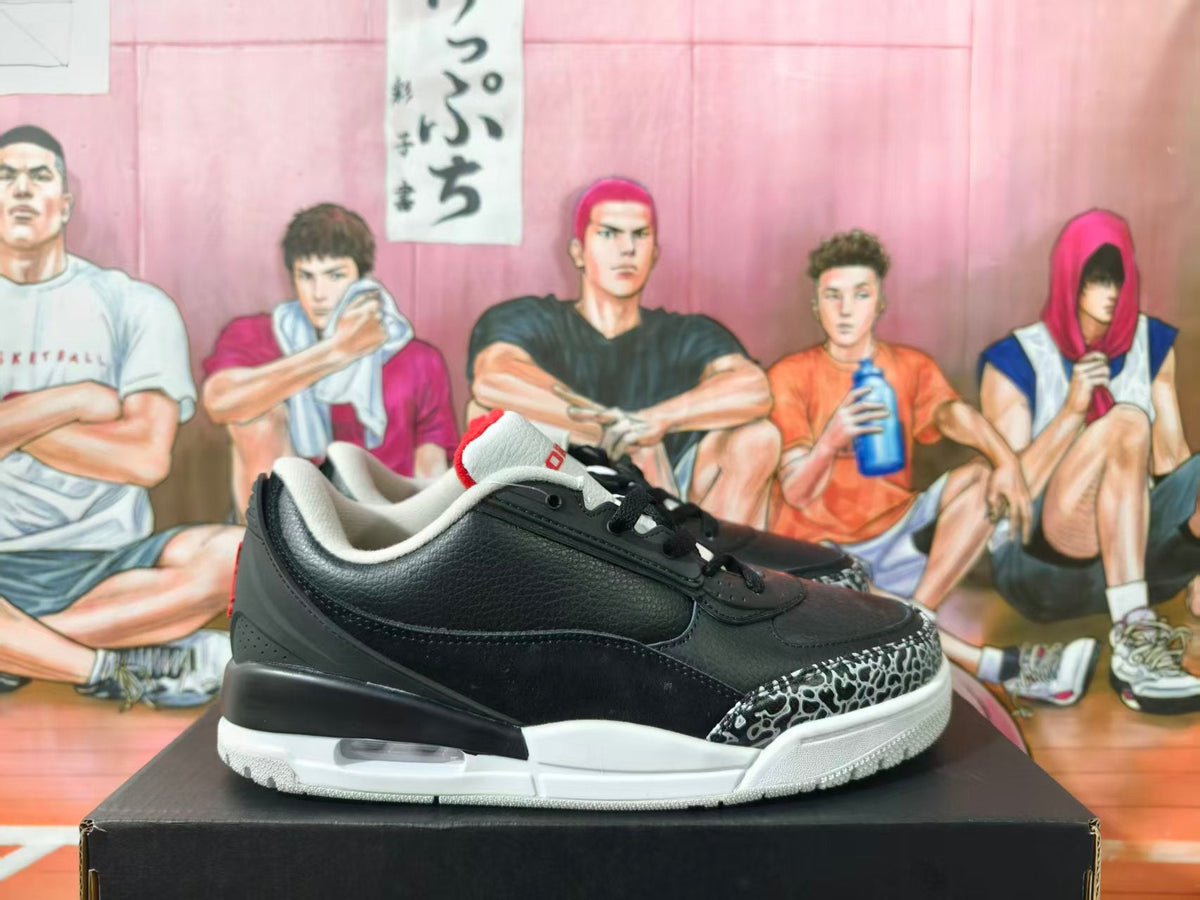 Jordan 3 Black and White Elephant Print Sneakers