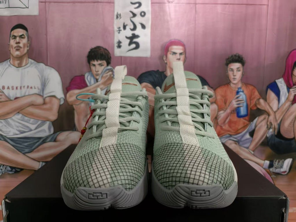 Nike Basketball Sneakers Jade Green with Copper Swoosh