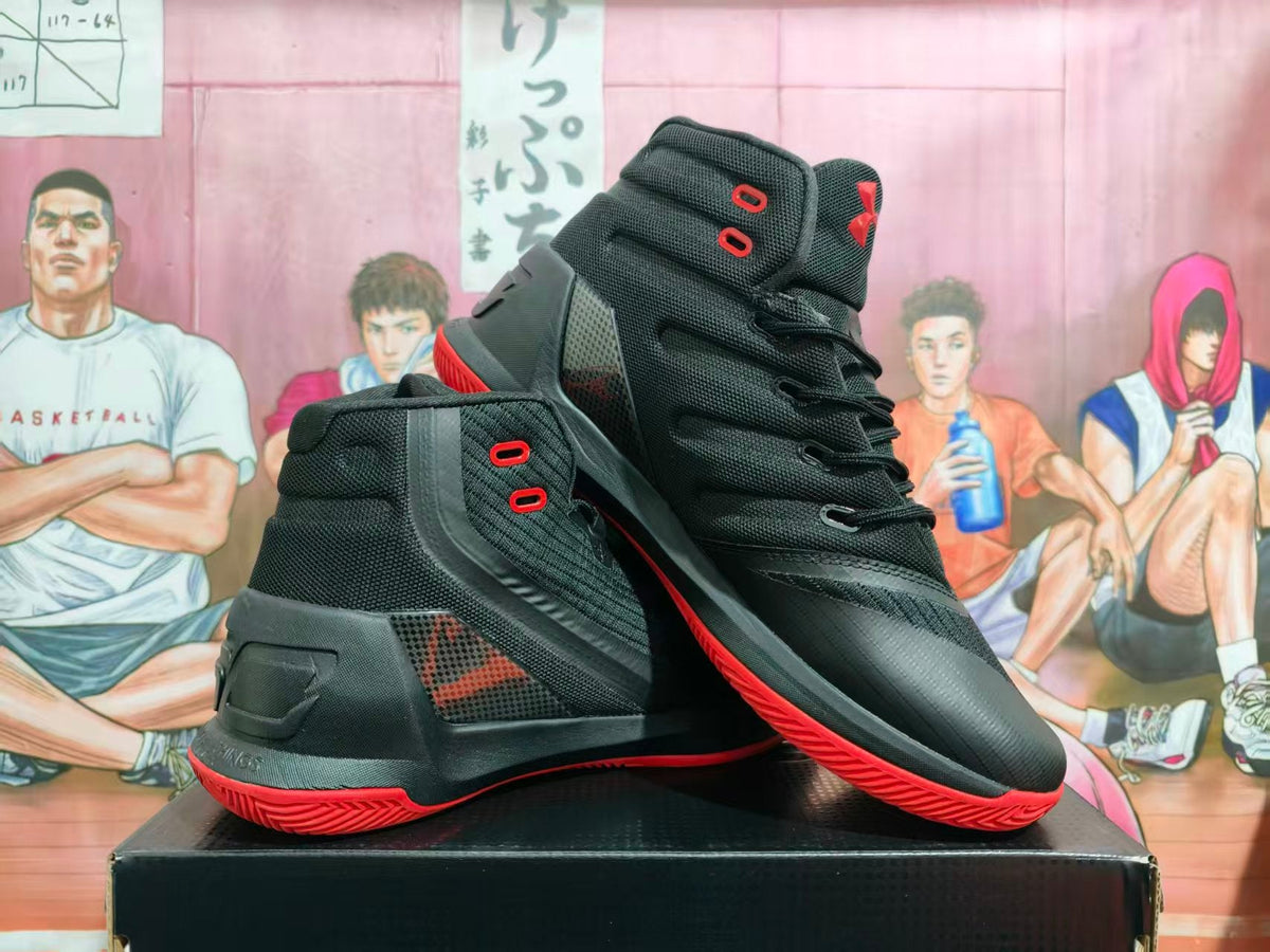 Under Armour Black Red Basketball Sneakers