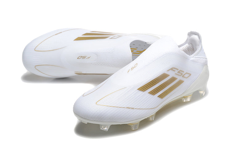 adidas F50 Laceless Soccer Cleats White Gold