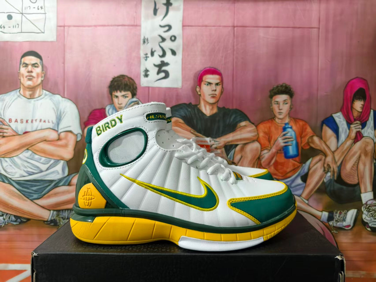 Nike Zoom LeBron 4 White Green Yellow Basketball Shoes