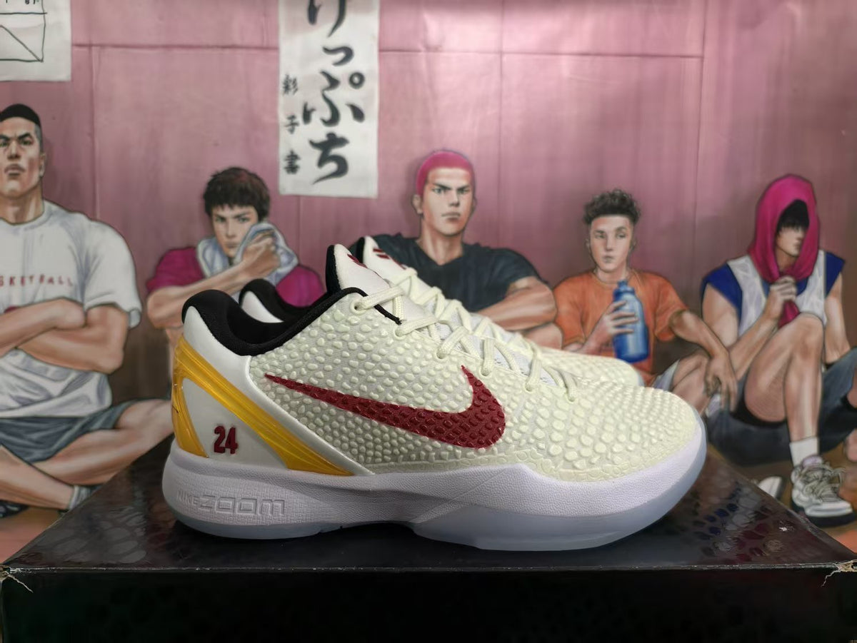 Nike Kobe 6 Basketball Shoes White Red Gold