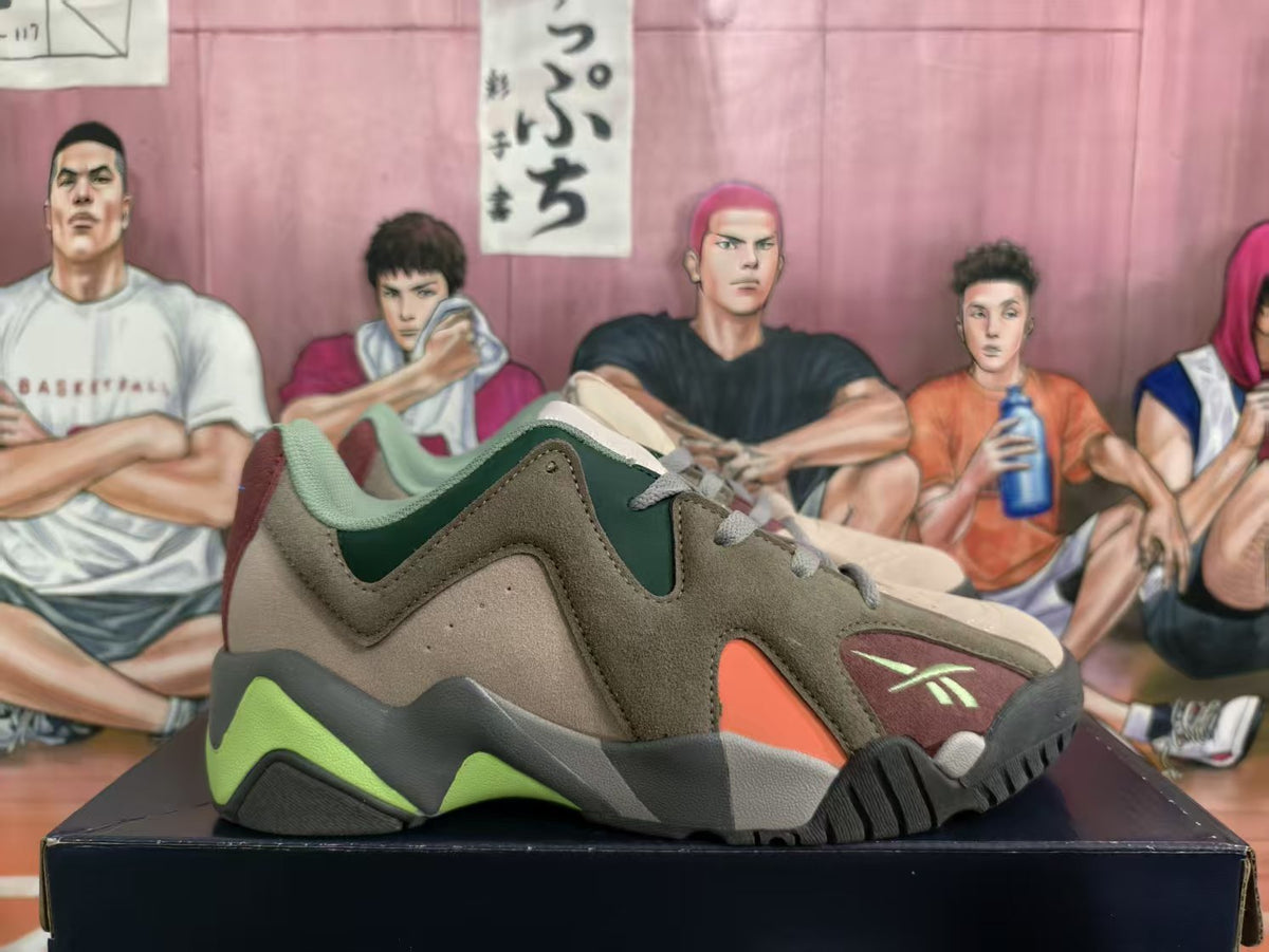 Reebok Low-Top Sneakers in Grey, Green and Orange