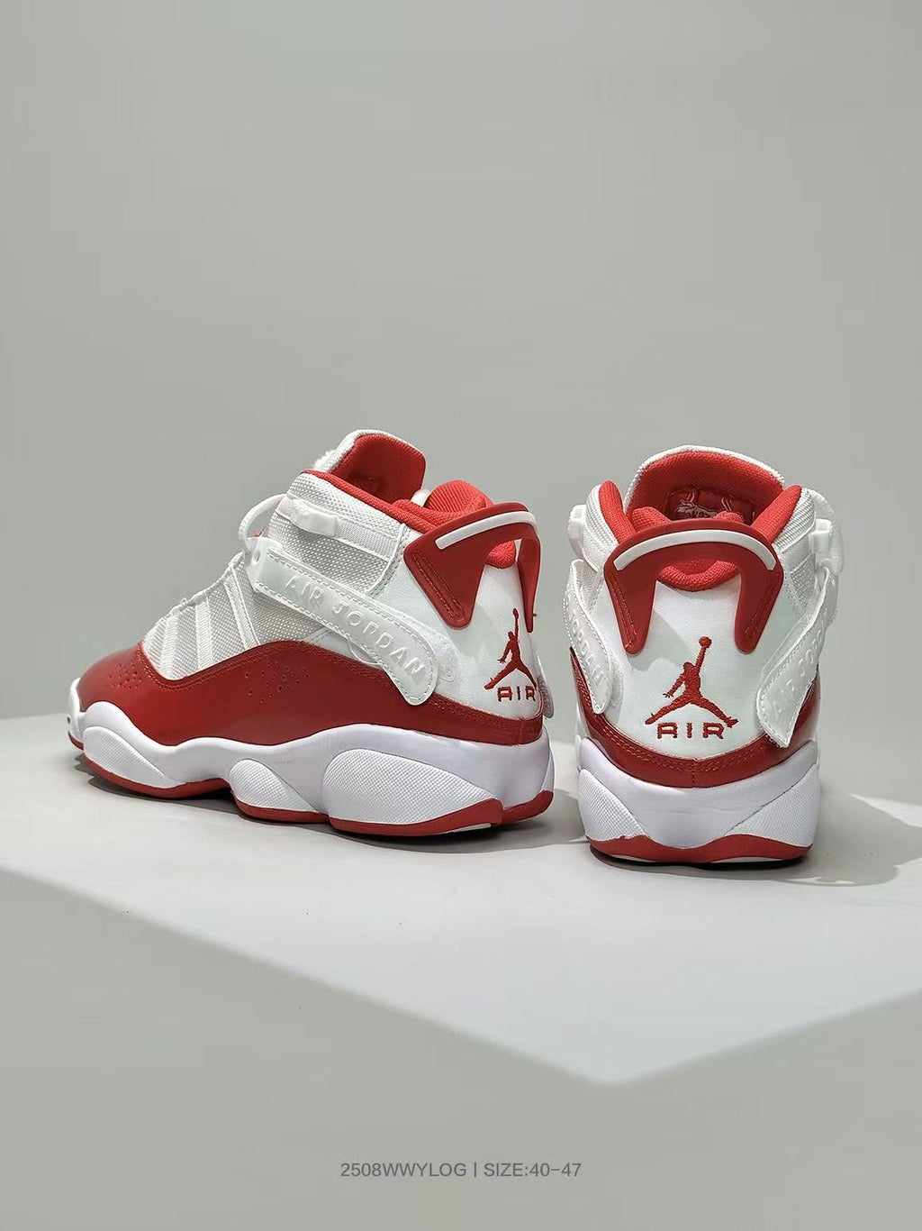 Jordan 6-3 White/Red High-Top Sneakers