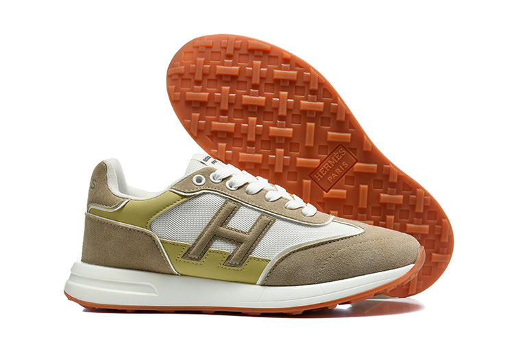 Hermès Trail Sneaker in Taupe, White and Olive