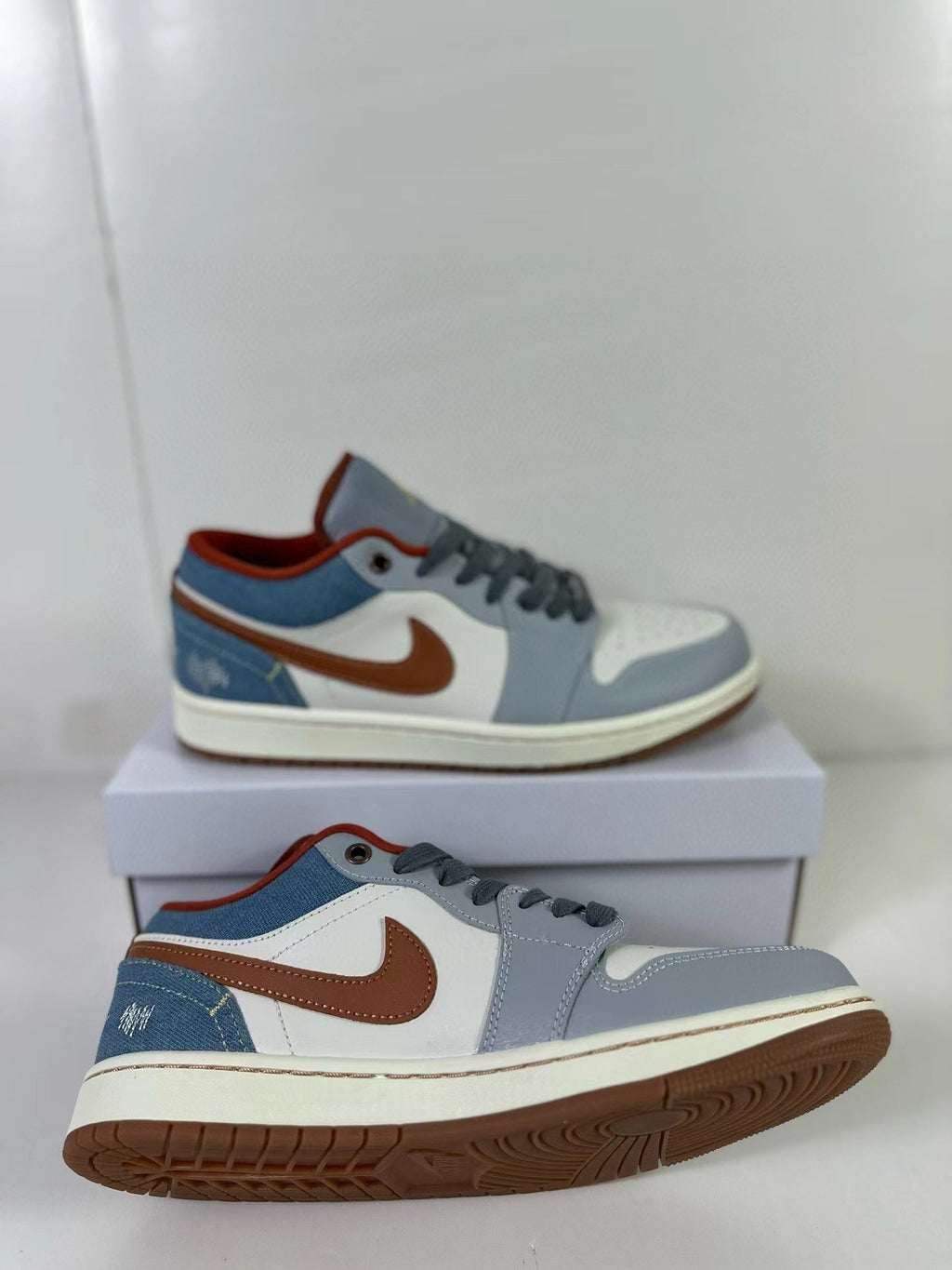 Jordan Air Jordan 1 Low Sneakers Blue Gray and Brown FZ5045-019