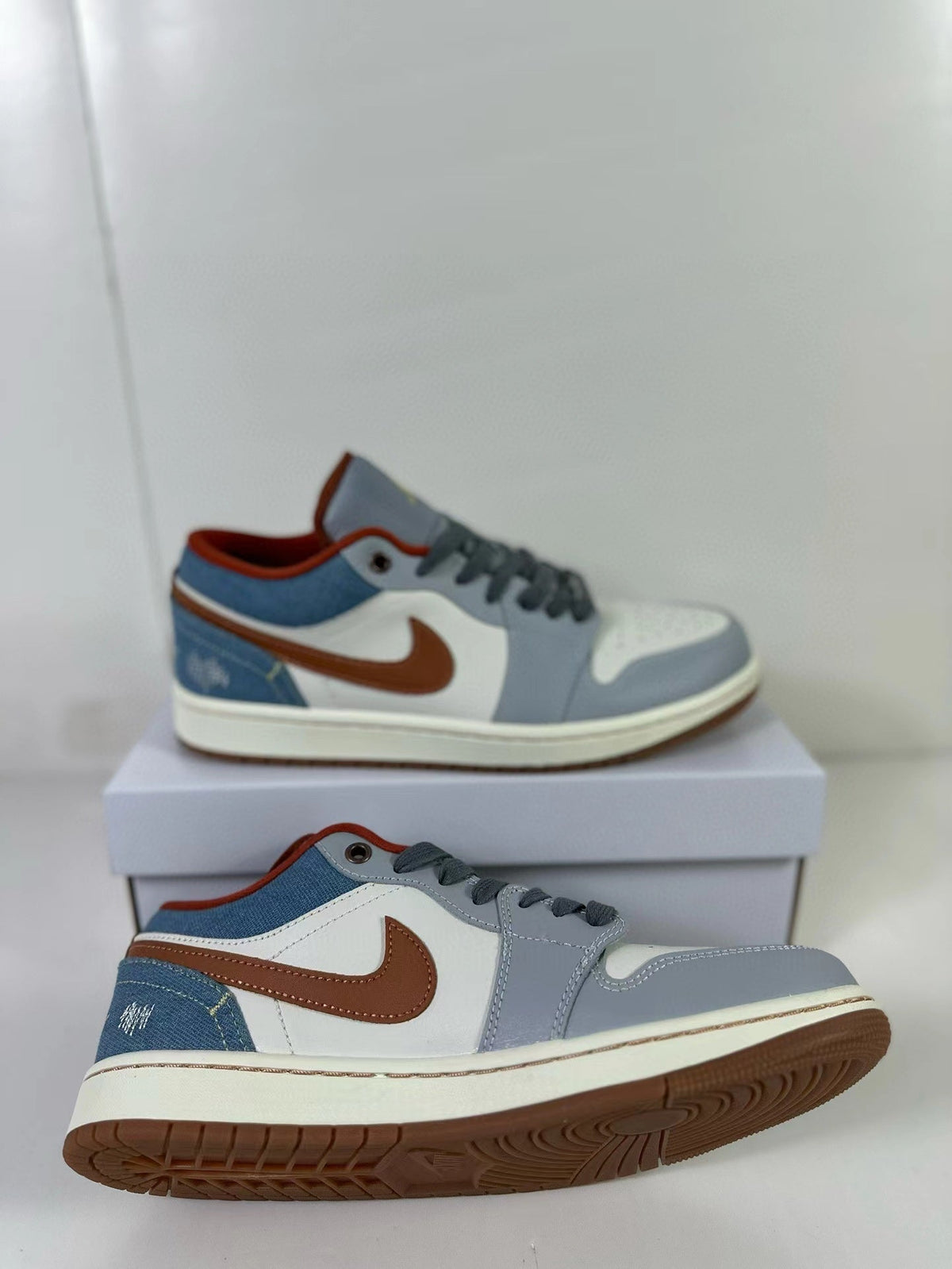 Jordan Air Jordan 1 Low Sneakers Blue Gray and Brown FZ5045-019