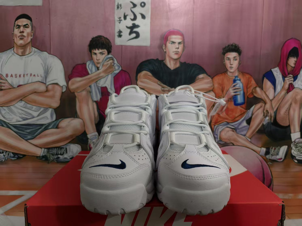 Nike Air More Uptempo Sneakers White Navy