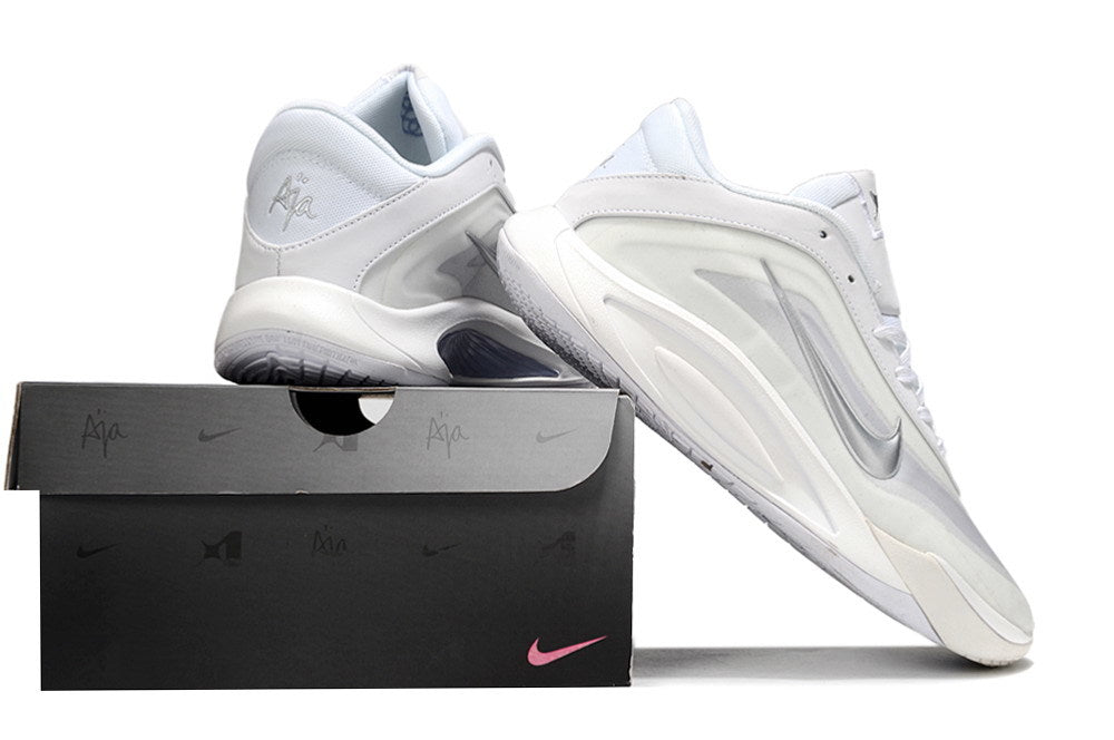Nike A'ja Wilson 1 Basketball Shoes Black Pink and White Silver