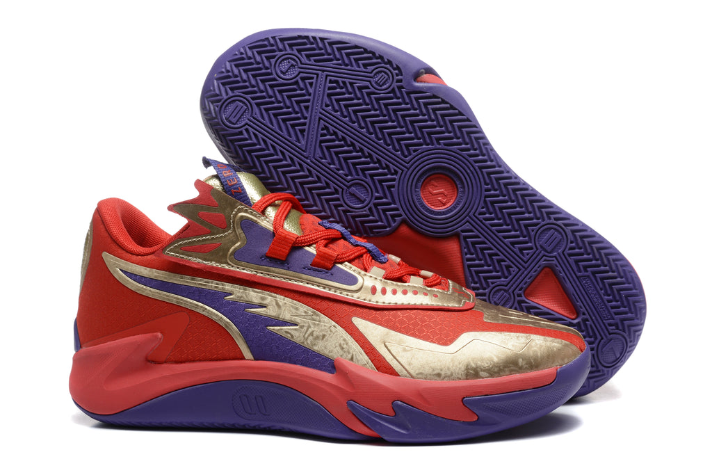 Puma ZEROS 902-1 Basketball Sneakers Red Purple Gold