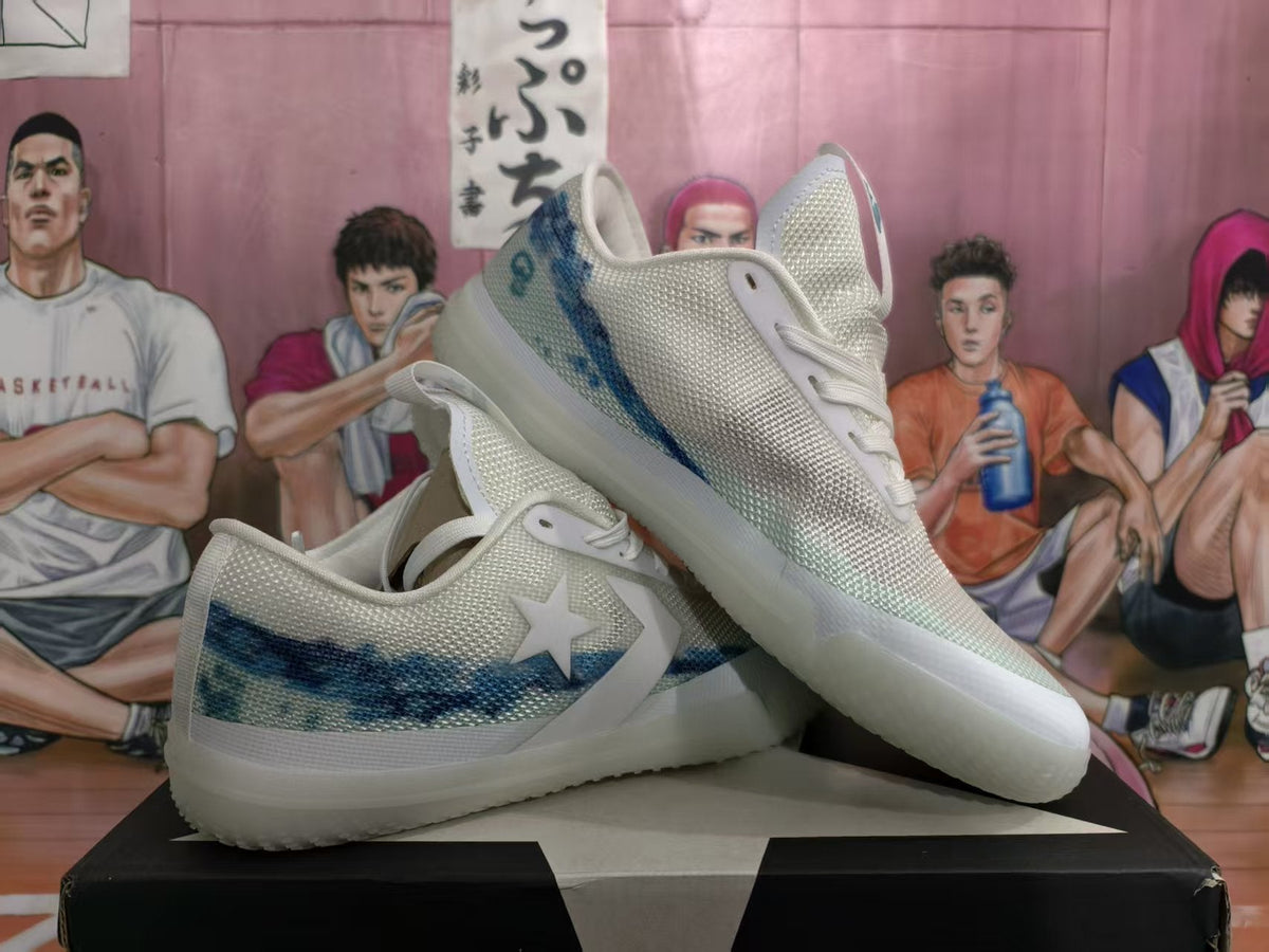 Converse All Star Wave Sneakers White and Blue