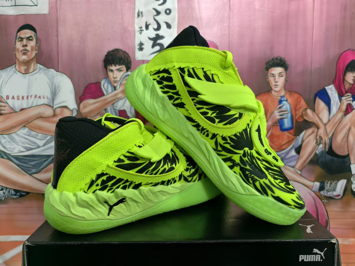 Puma Fluorescent Yellow Basketball Sneakers