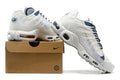 Nike Air Max Plus White and Navy Sneakers