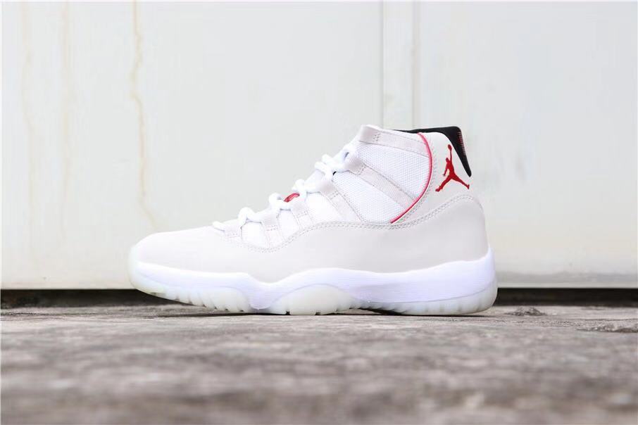 Jordan Air Jordan 11 Platinum Tint White Red Sneakers