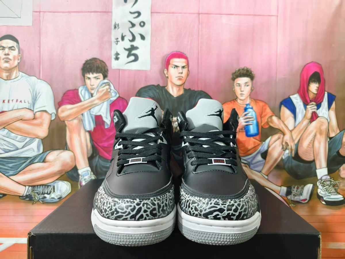 Jordan 3 Black and White Elephant Print Sneakers