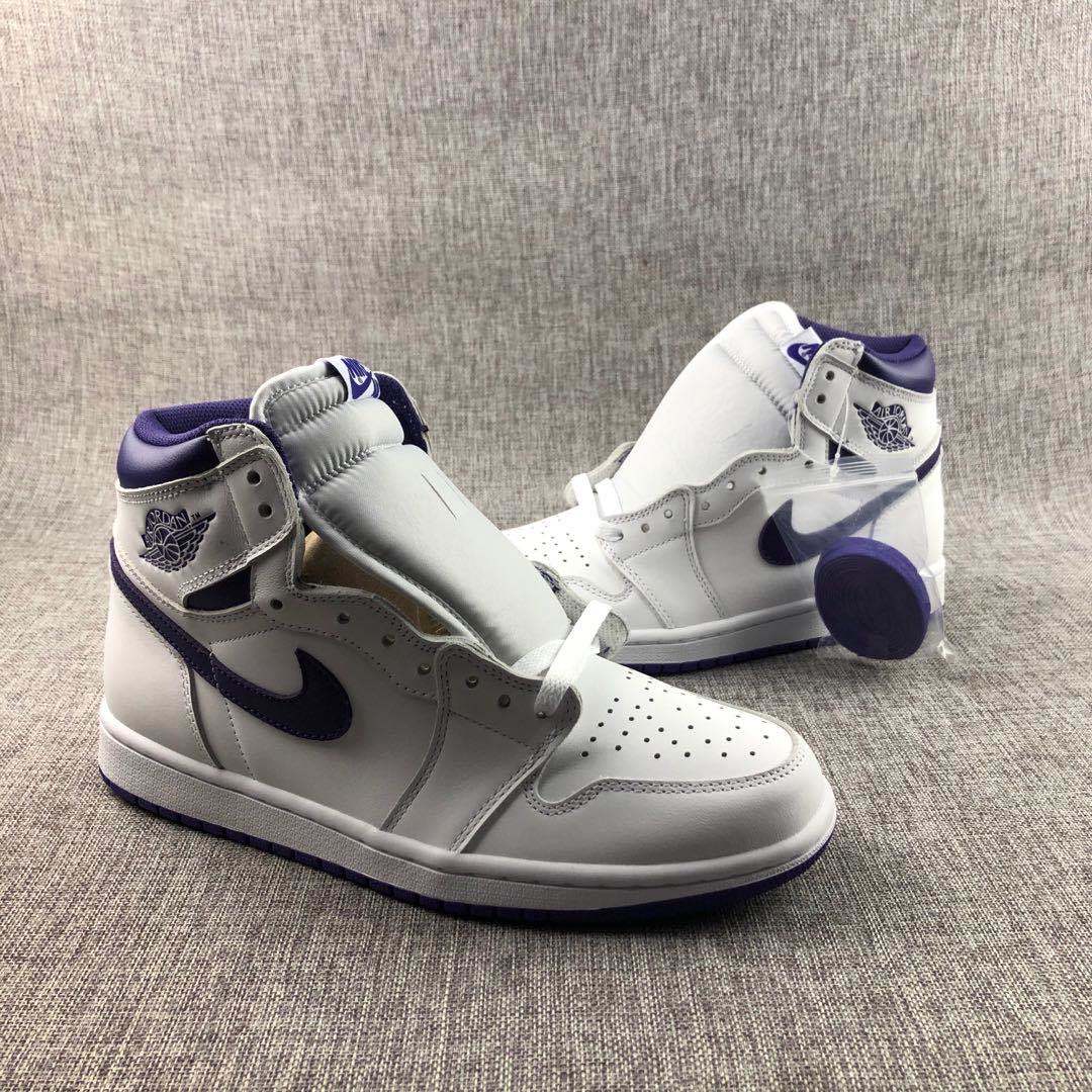 Jordan Air Jordan 1 Court Purple High-Top Sneakers White Purple CD0461-151