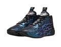 Black and Blue High-Top Basketball Sneakers with Iridescent Details