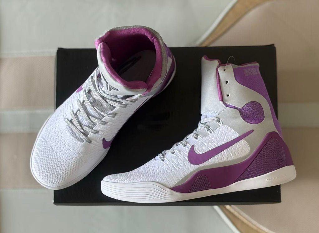 Nike Kobe 9 High Basketball Shoes White Purple