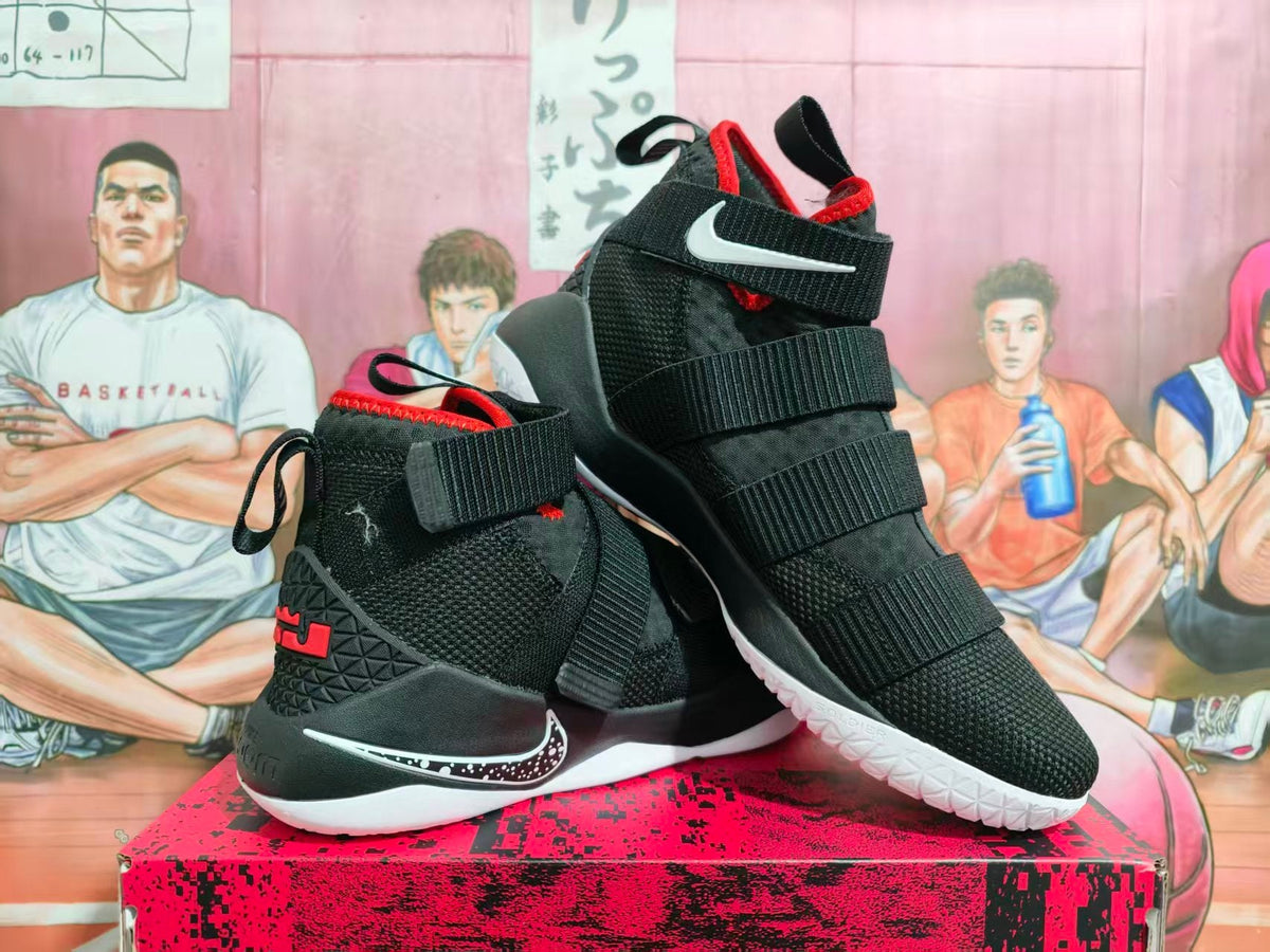 Nike LeBron Soldier 10 Black Red White Basketball Shoes