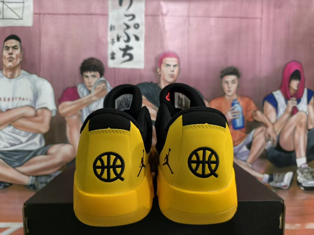 Jordan Q54 Basketball Sneakers Black and Yellow