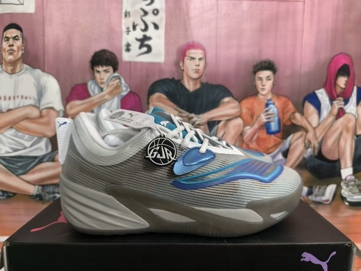 Puma All-Pro Nitro Basketball Shoes Gray Blue