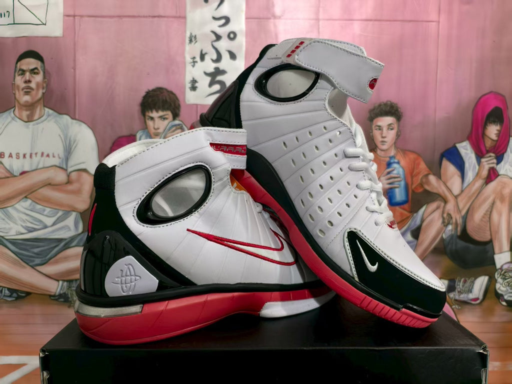 Nike High-Top Basketball Sneakers White Black Red