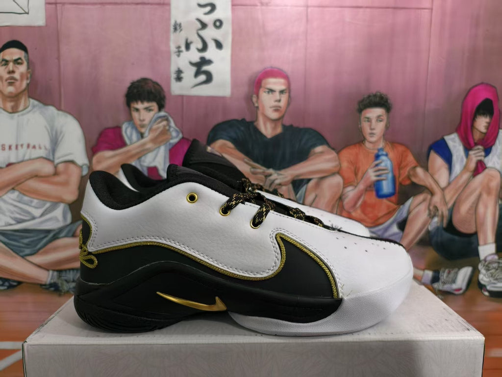 Nike Black History Month Basketball Sneakers Black White Gold