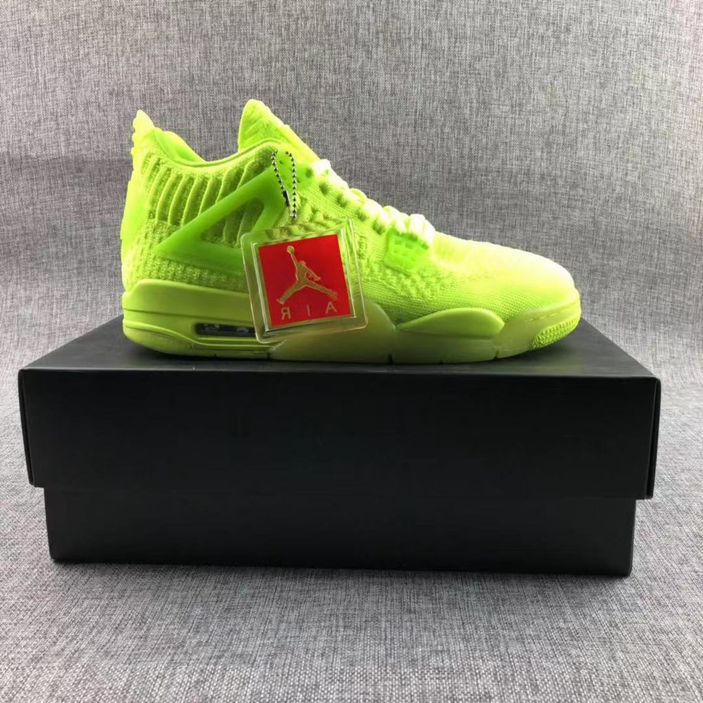 Jordan Air Jordan 4 Knit Fluorescent Green Sneakers