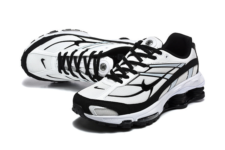 Nike Shox R4 White and Black Sneakers