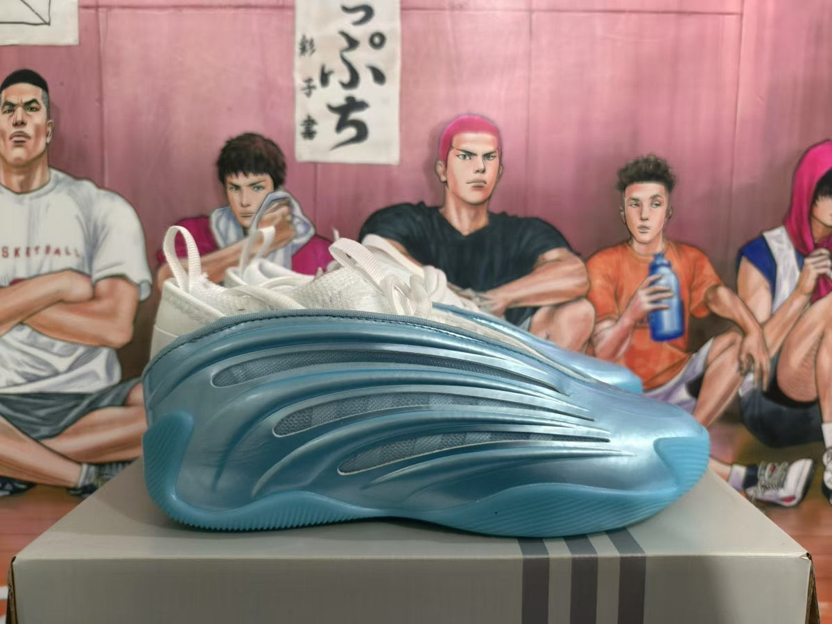 Blue and White Basketball Sneakers