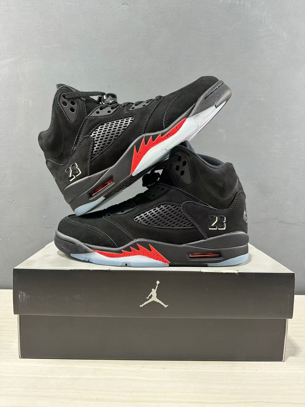 Jordan Air Jordan 5 Retro Black Red High-Top Sneakers