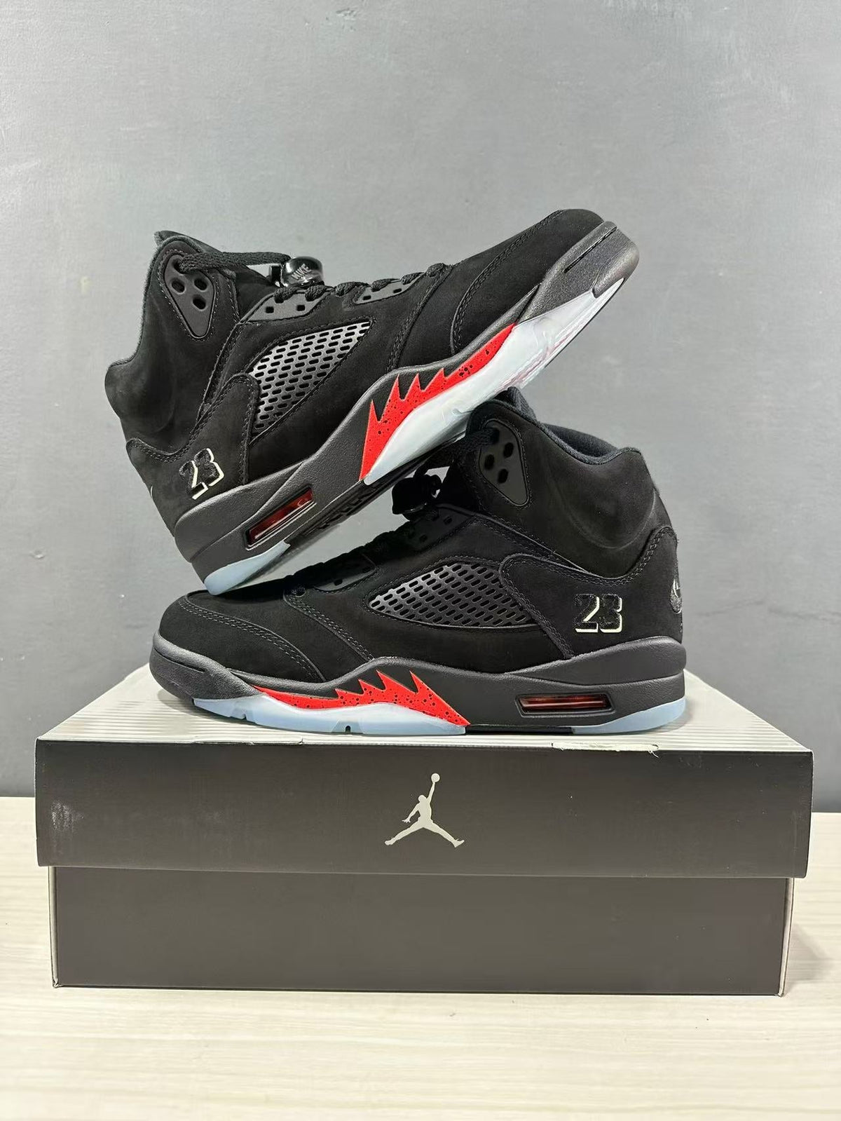 Jordan Air Jordan 5 Retro Black Red High-Top Sneakers