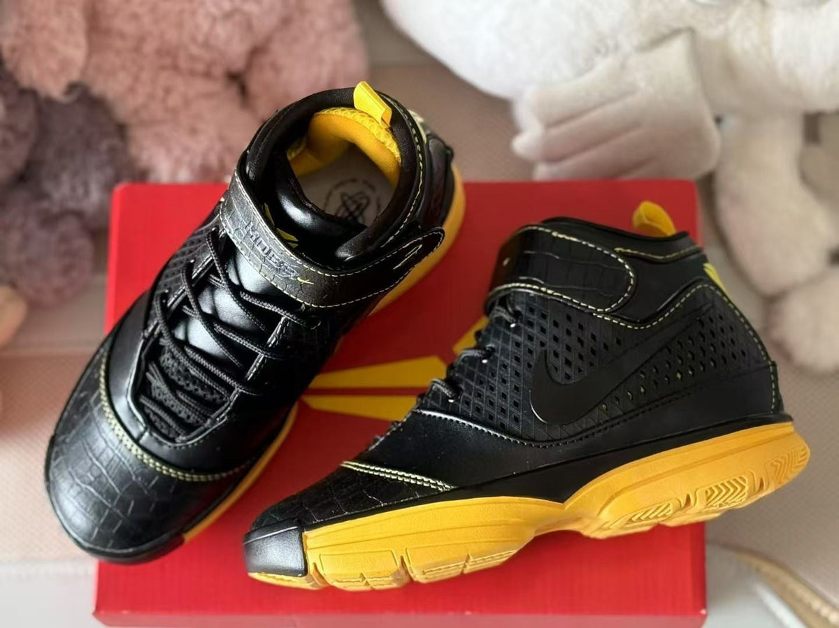 Nike Kobe 2 Kids' Sneakers Black and Yellow