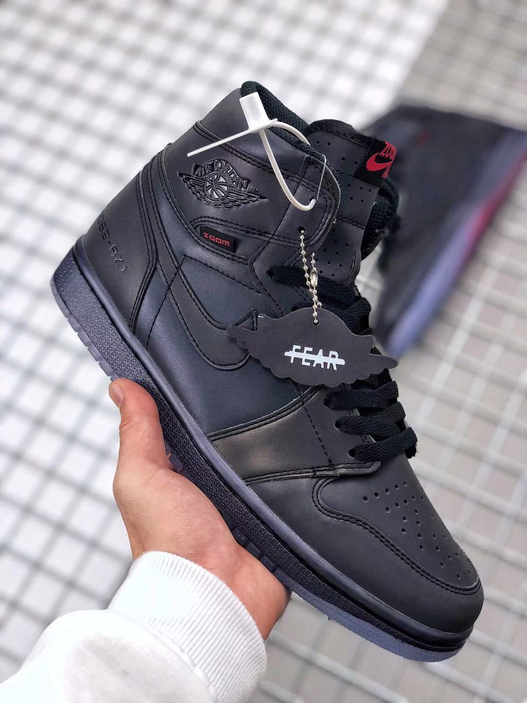Jordan 1 High Zoom R2T Chameleon Black Sneakers