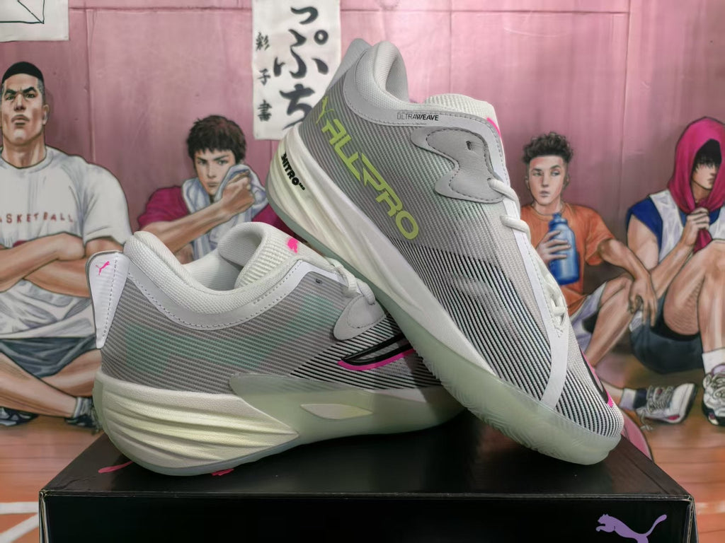 PUMA All-Pro Nitro Basketball Shoes White Pink