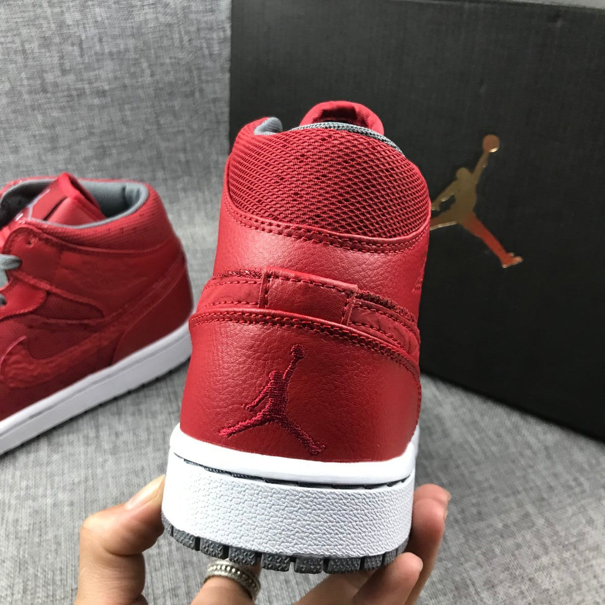 Jordan Air 1 Mid Red High-Top Sneakers 364770-603