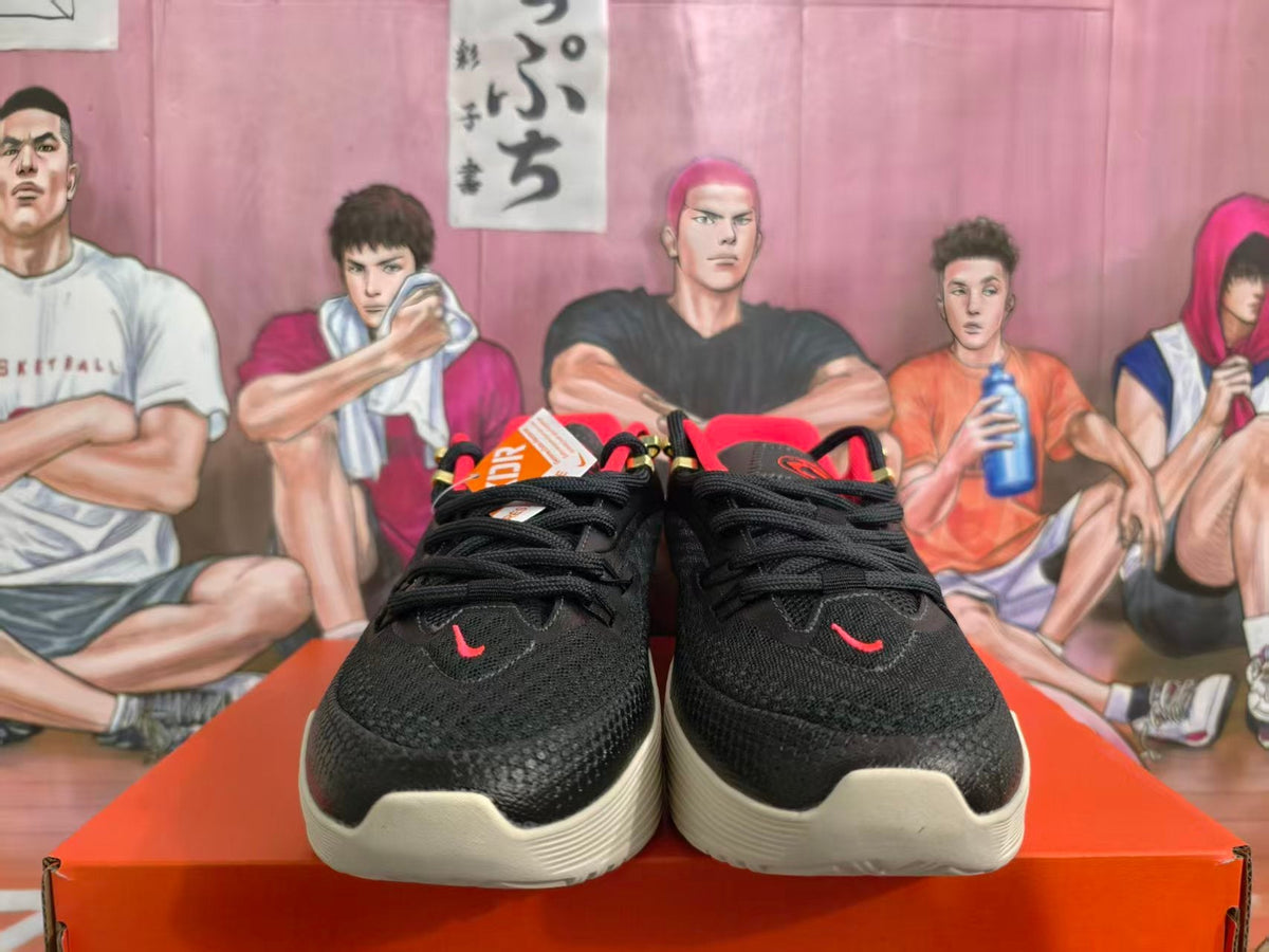 Nike Basketball Shoes, Black and Light Bone with Red Accents