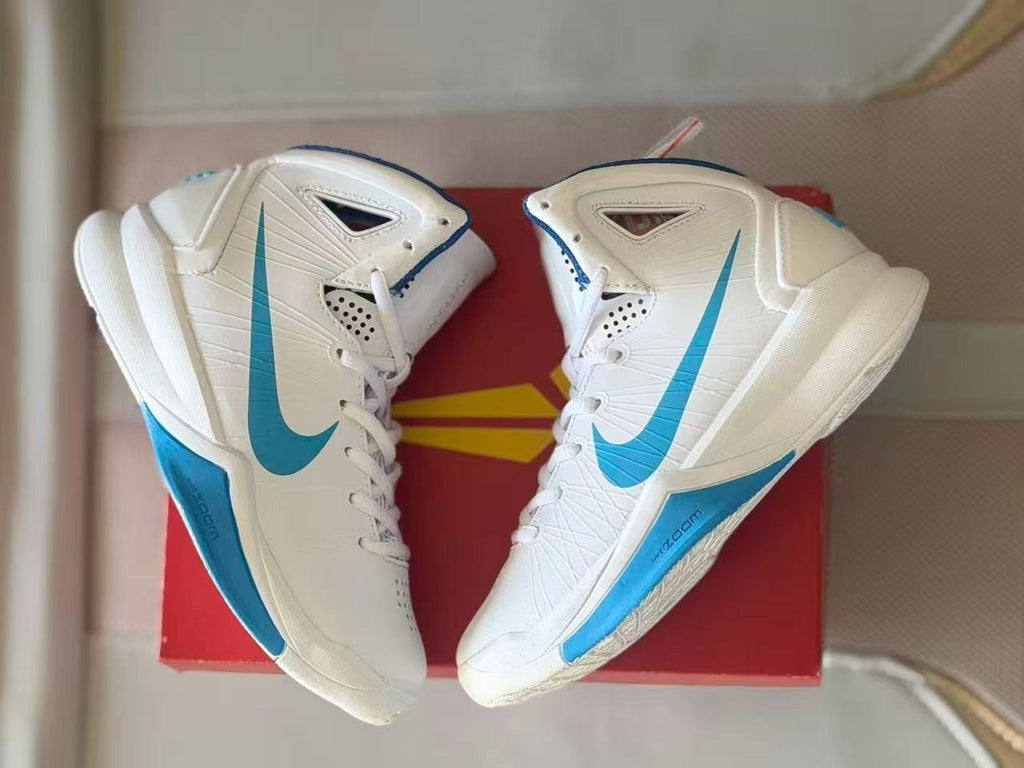 Nike HD2010 Kids Basketball Sneakers White Carolina Blue