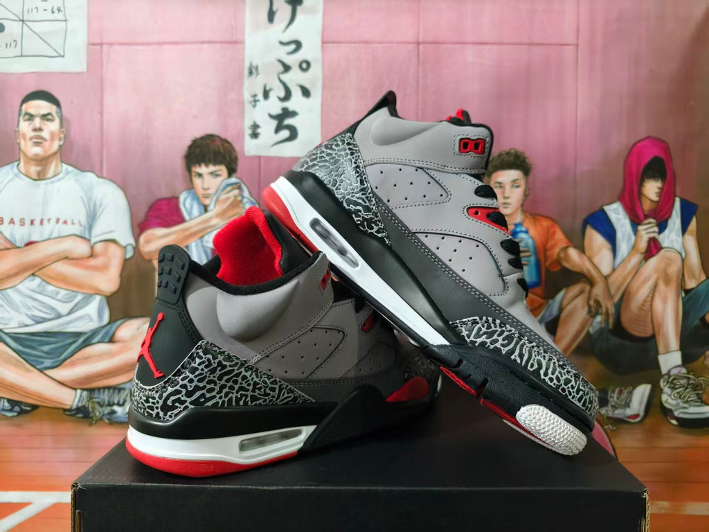 Jordan 3 Retro Sneakers Grey Black Red