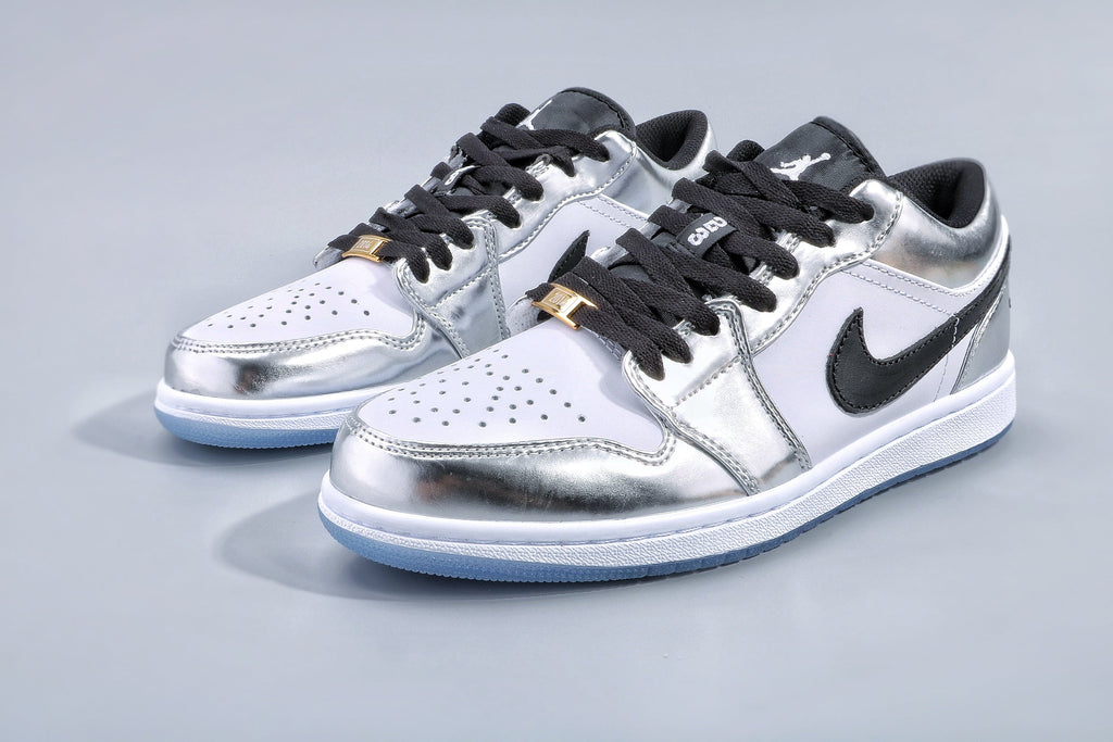 Jordan 1 Low Silver White Black Sneakers 016