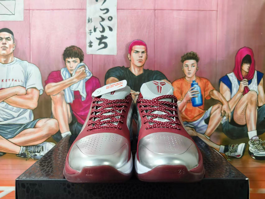 Nike Kobe 5 Basketball Shoes Burgundy Silver