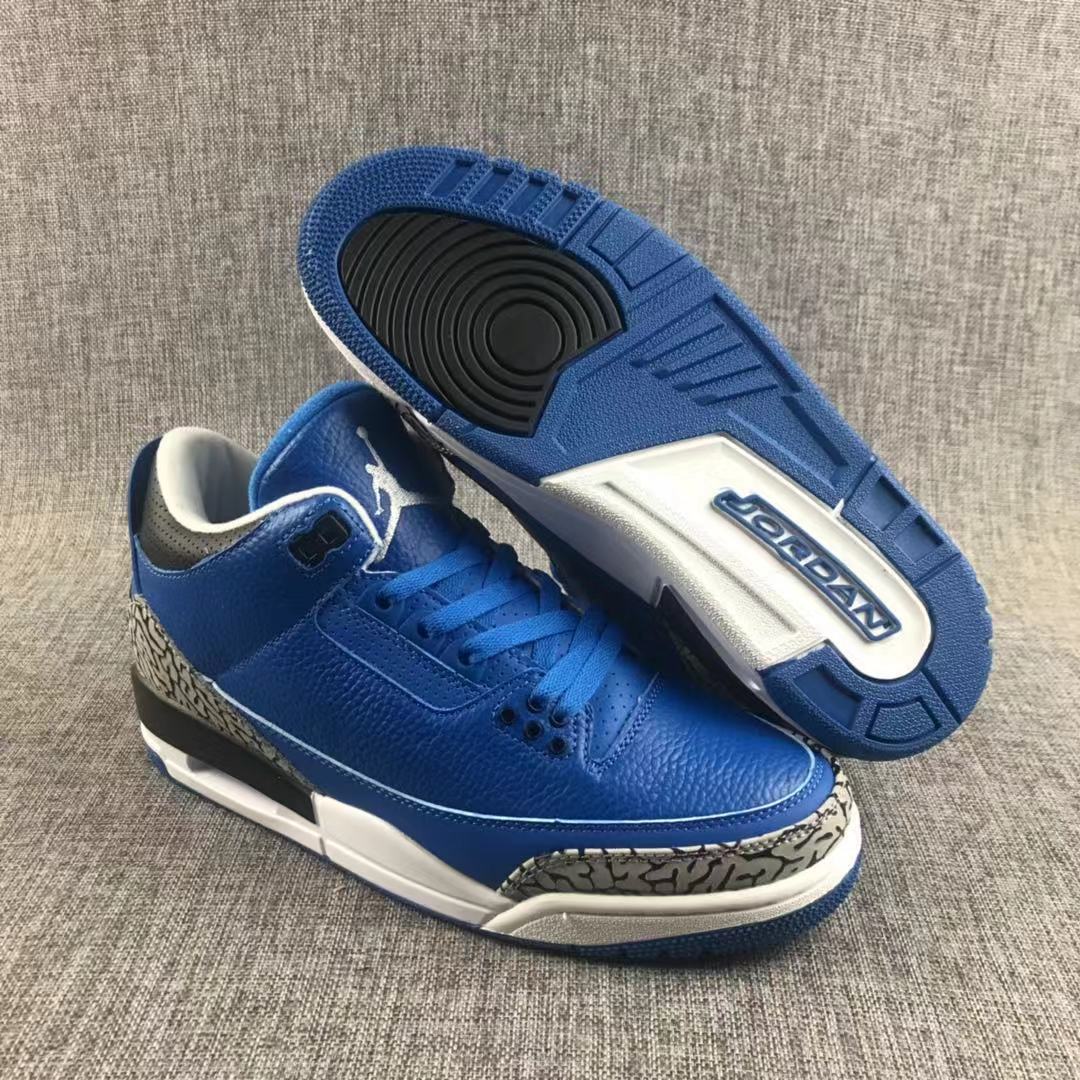Jordan Air Jordan 3 Blue Sneakers with Elephant Print